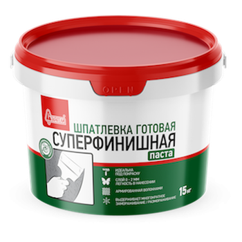 ШПАТЛЕВКА ГОТОВАЯ "СУПЕРФИНИШНАЯ" ПАСТА, 15 кг