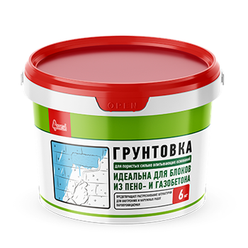  ГРУНТОВКА "ДЛЯ СИЛЬНО ВПИТЫВАЮЩИХ ОСНОВАНИЙ", 6 кг
