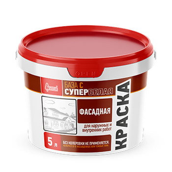 КРАСКА ФАСАДНАЯ "БАЗА С", 5 л